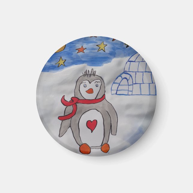 Winter Snow Penguin Magnet (Front)