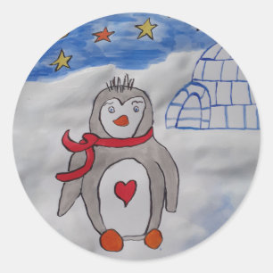 Winter Snow Penguin Sticker