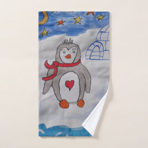 Winter Snow Penguin Towel