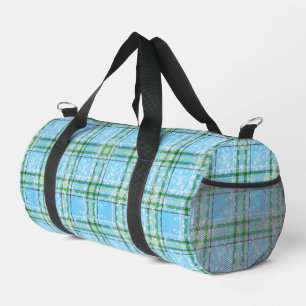 Winter Snow Plaid Tartan Design Duffle Bag