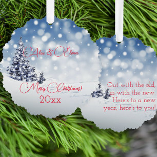 Winter  snow retro letter wishes ornament card