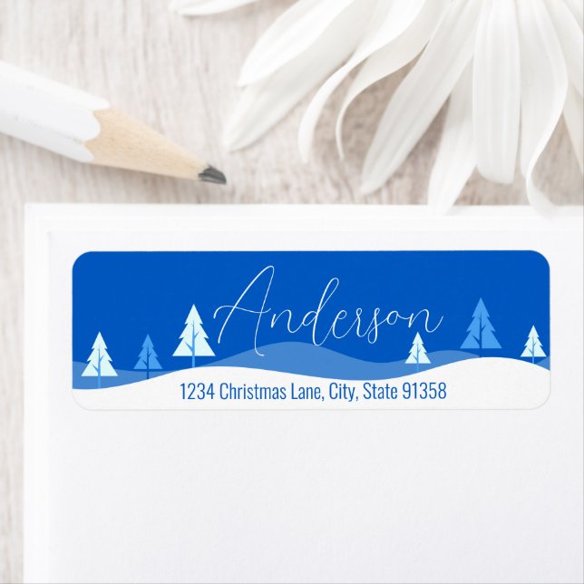 Winter Snow Return Address Label (Insitu)