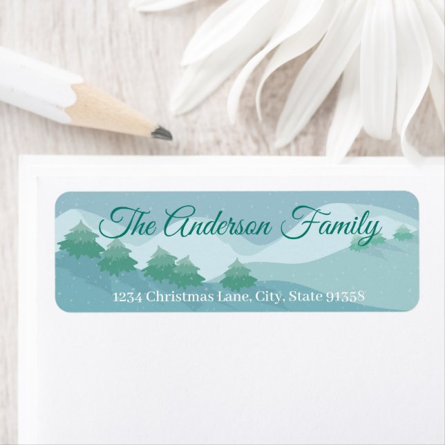 Winter Snow Return Address Label (Insitu)