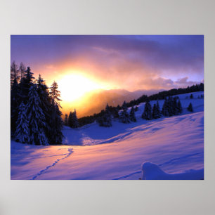 Winter Snow Scene in Italy Poster