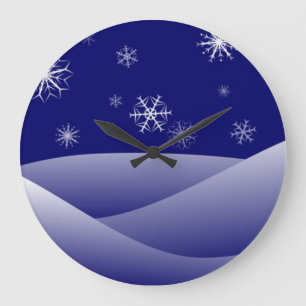 WINTER SNOW SCENE LARGE CLOCK