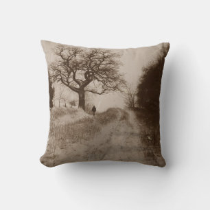 winter snow scene photographic art cushion