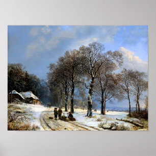 Winter snow scene poster