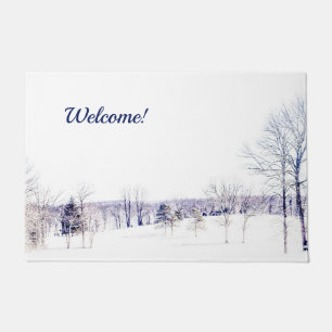Winter Snow Scene - Welcome - Doormat