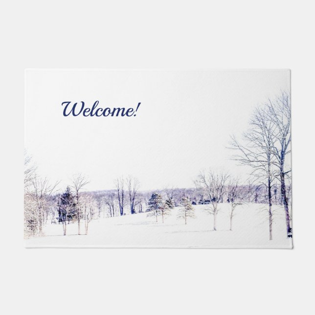 Winter Snow Scene - Welcome - Doormat (Front)