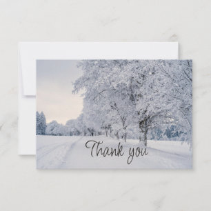 Winter Snow Scenery Frost Trees Thank You Card