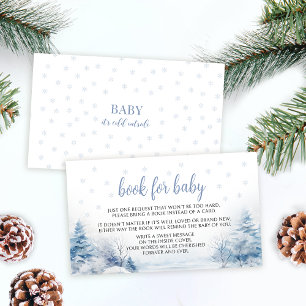 Winter snow snowflake book for baby shower enclosure card