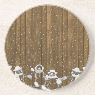 Winter Snow Snowman Peace Love Destiny Coaster