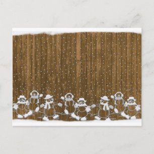 Winter Snow Snowman Peace Love Destiny Postcard