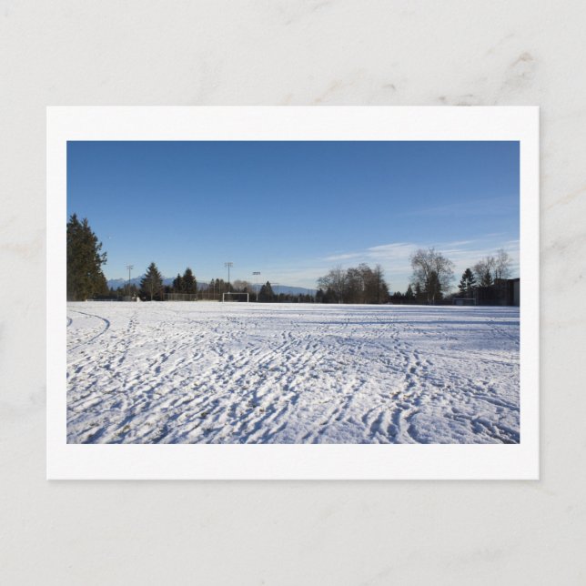 winter snow soccer field postcard (Front)