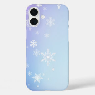 Winter Snow sparkly black and White iPhone 16 Plus Case
