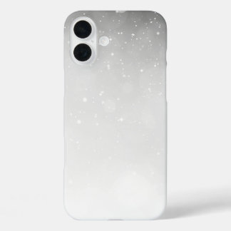 Winter Snow sparkly black and White iPhone 16 Plus Case