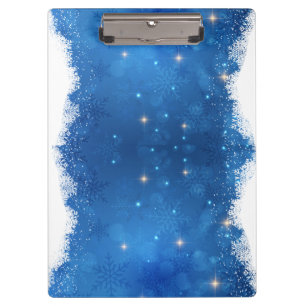 Winter Snow Storm Snowflake Christmas Blue Ice Clipboard