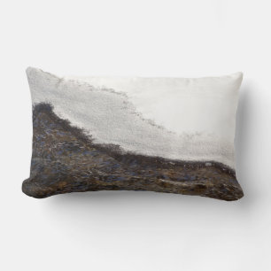 Winter Snow Stream Stripes Lumbar Cushion