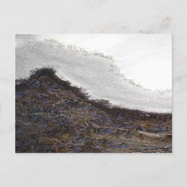 Winter Snow Stream Stripes Postcard (Front)