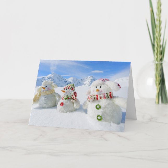 Winter, Snow, Sun And Fun, Christmas Holiday Card (Front)