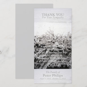 Winter Snow Sympathy Thank You Photo card
