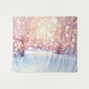 Winter Snow Tree Backdrop Christmas Wonderland Tapestry