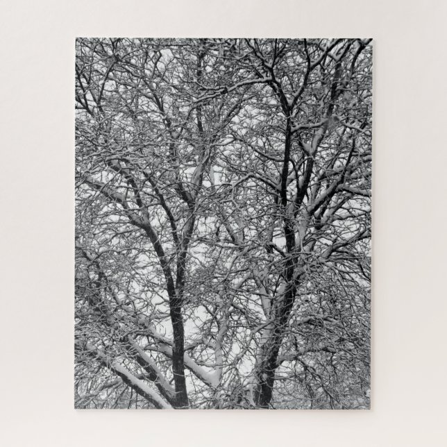 Winter Snow Tree Branches Photograph Jigsaw Puzzle (Vertical)