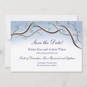 Winter Snow Tree Branches Save the Date Card