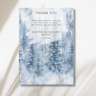 Winter Snow Tree Forest Wedding Thank You Card