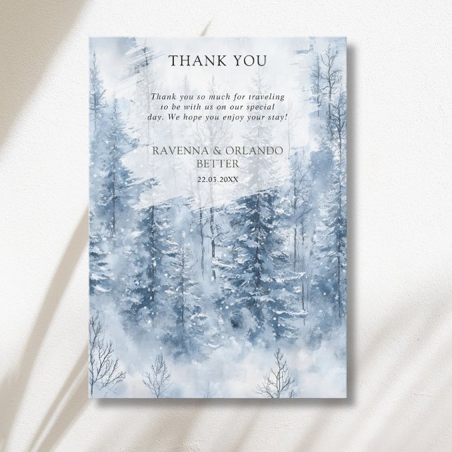 Winter Snow Tree Forest Wedding Thank You Card (Creator Uploaded)