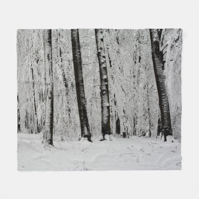 Winter Snow Trees   -     - Fleece Blanket (Front (Horizontal))