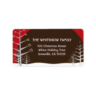 Winter Snow Trees Holiday Address Labels