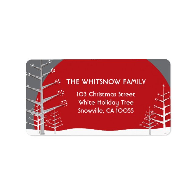 Winter Snow Trees Holiday Address Labels (Front)