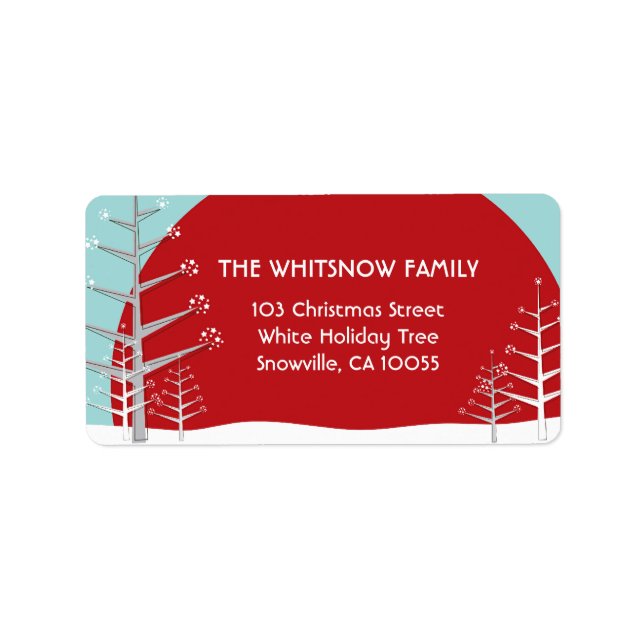 Winter Snow Trees Holiday Address Labels (Front)