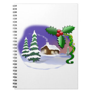 Winter Snow Trees Home Christmas Peace Destiny Notebook