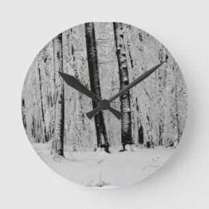 Winter Snow Trees   -     - Round Clock