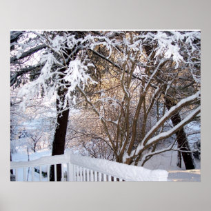 Winter Snow view from the Front Porch Poster