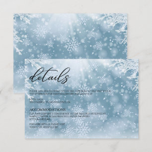 Winter Snow Wedding Details Card