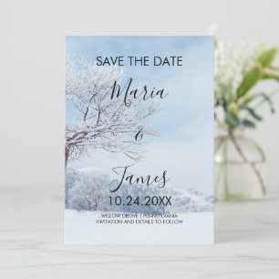 Winter Snow Wedding Save The Date