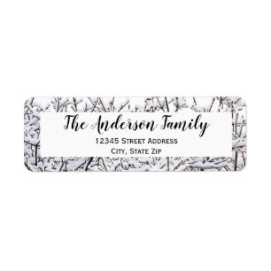 Winter Snow White Background -Return Address Label