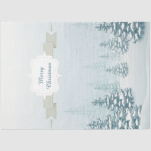 Winter Snow White Forest Landscape Christmas Tissue Paper