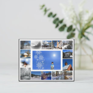 winter snow winter dream snowy white collage postcard