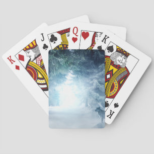 Winter Snow with Wolves in Evergreen Forest Playing Cards