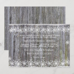 Winter Snow Wood Christmas Party Invitation