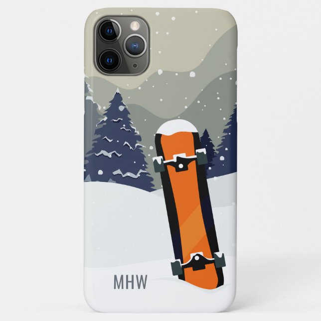 Winter Snowboard custom monogram phone cases (Back)