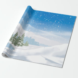 Winter Snowfall Happy Holidays Wrapping Paper