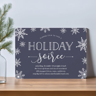 Winter Snowfall Holiday Soiree Invitation