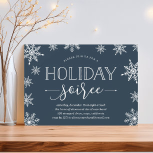 Winter Snowfall Holiday Soiree Party Invitation
