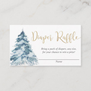 Winter snowfall pink gold girl diaper raffle cards