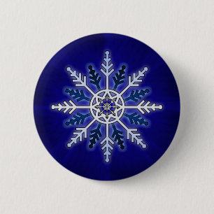 Winter Snowflake 6 Cm Round Badge